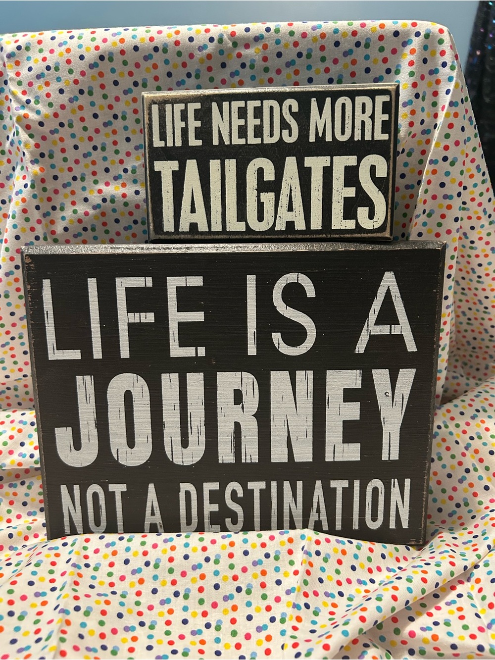 Primitives by Kathy Black and White Inspirational Wooden Wall Signs - Set of 2